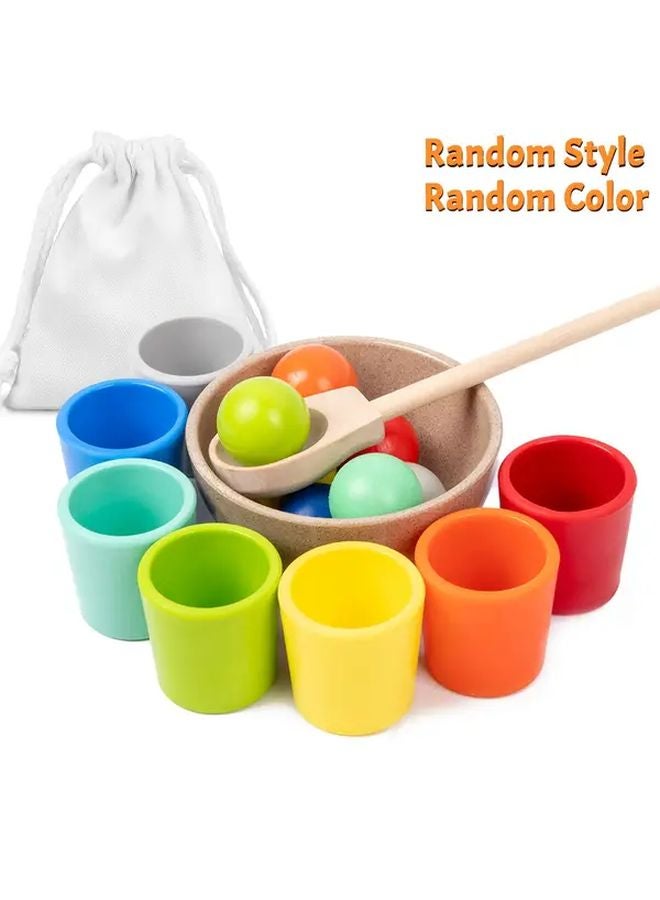 ألعاب مطابقة ألوان كرة قوس قزح 7 قطع لعبة مهارات حركية دقيقة هدايا عطلة مثالية - Image 1